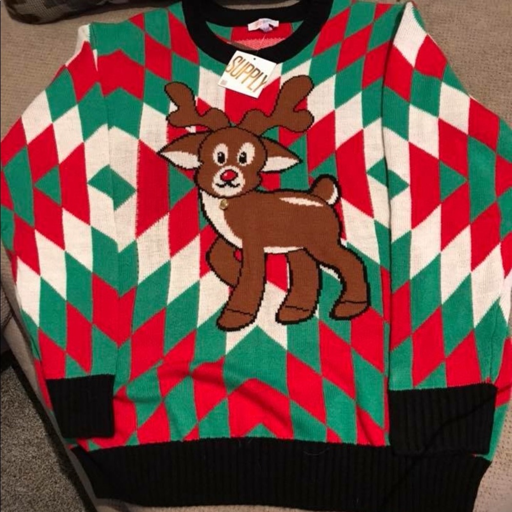 Lularoe Reindeer Rudolph Sweater Size Large